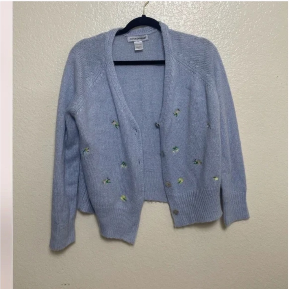 Knit Floral Embroidered Flower Boho Chic Hipster Hippie Classy Cardigan Sweater